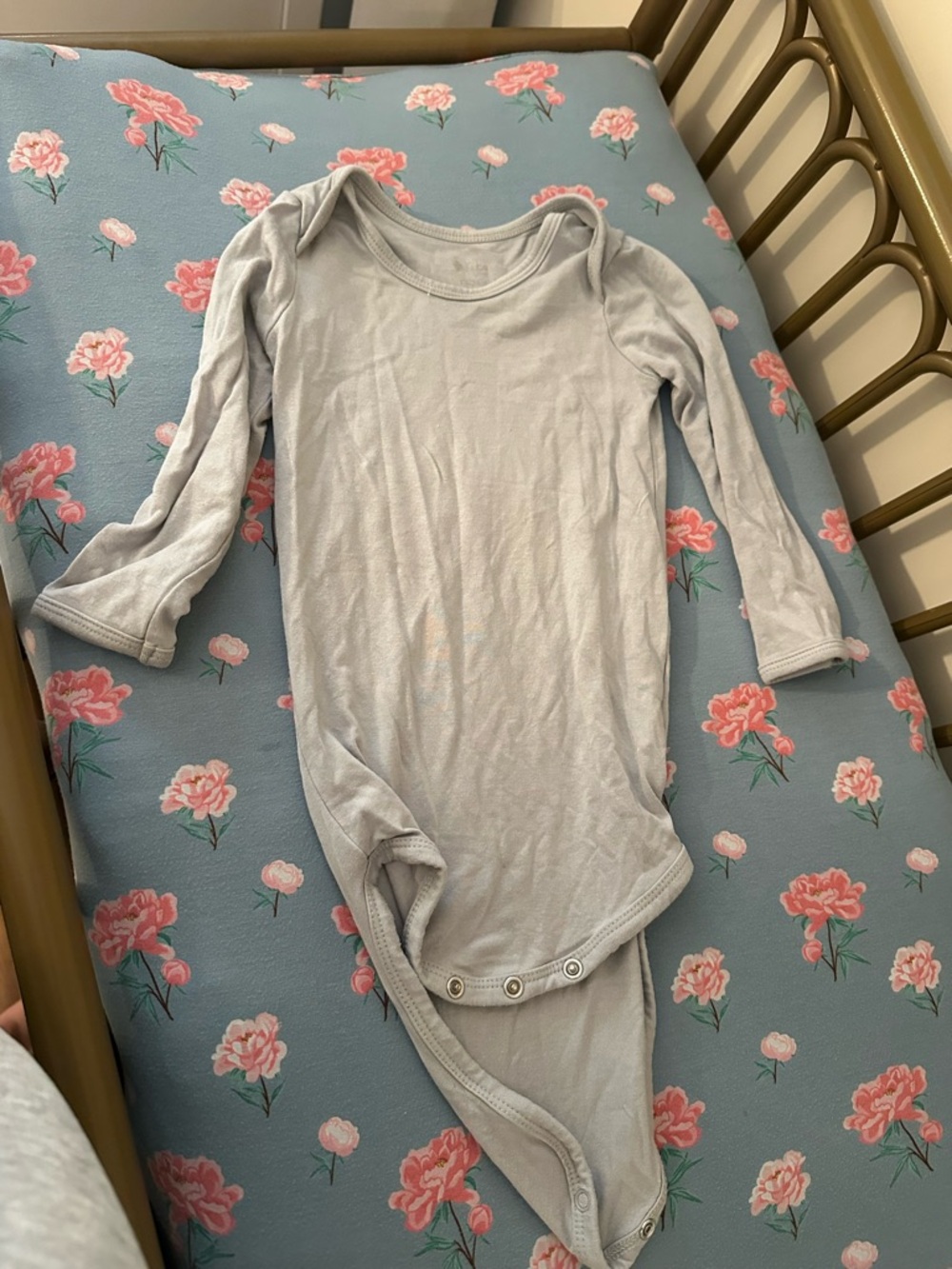 Kyte BABY Light Gray Long-Sleeve Cotton Bodysuit